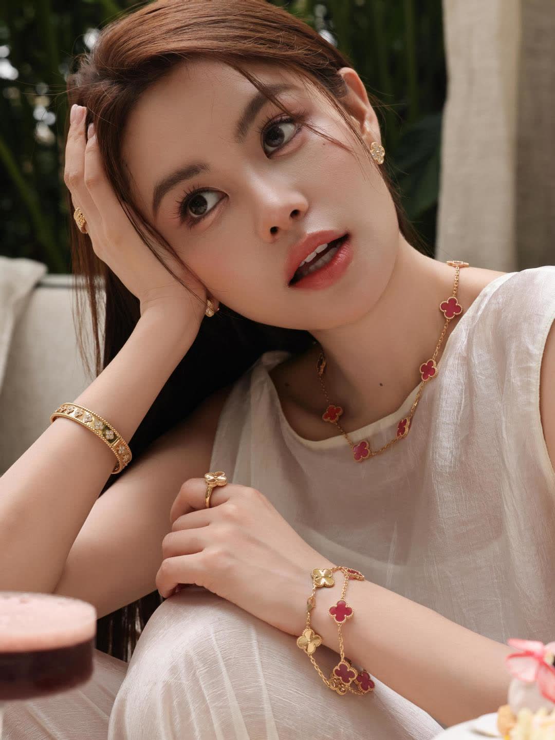 Van Cleef & Arpels Floral Earrings and Bracelet Set